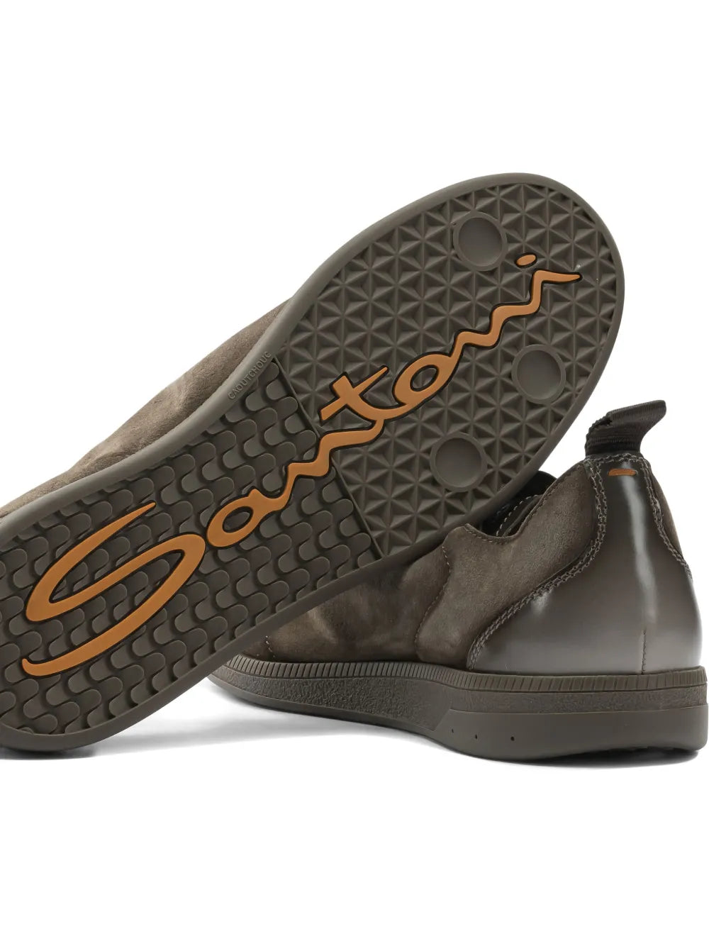 Santoni Panelled Leather Sneakers